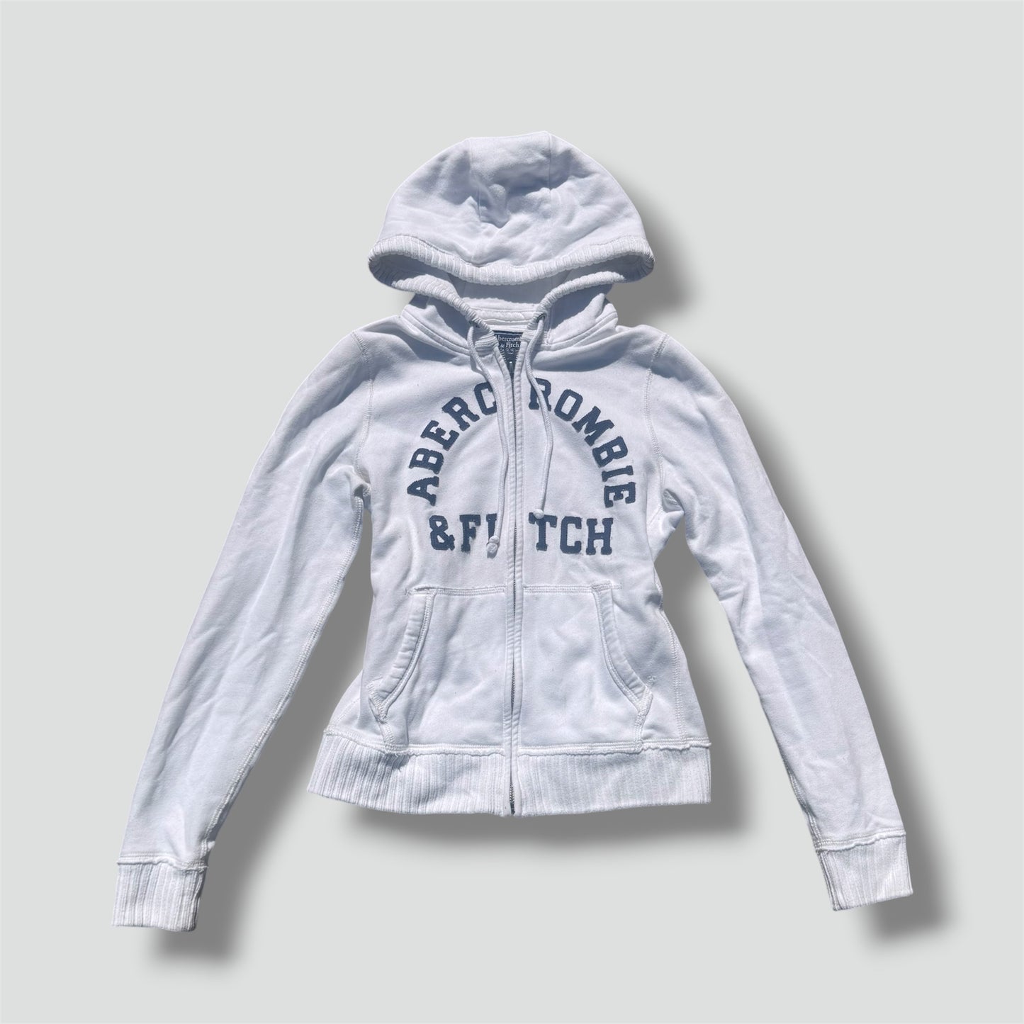 Abercrombie & Fitch Y2K white zip-up hoodie