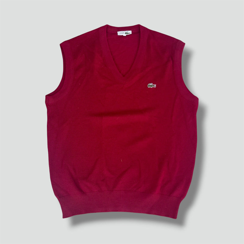 Sourced limited accessories and clothes Lacoste vintage knitted red vest – Secondhand Streetwear