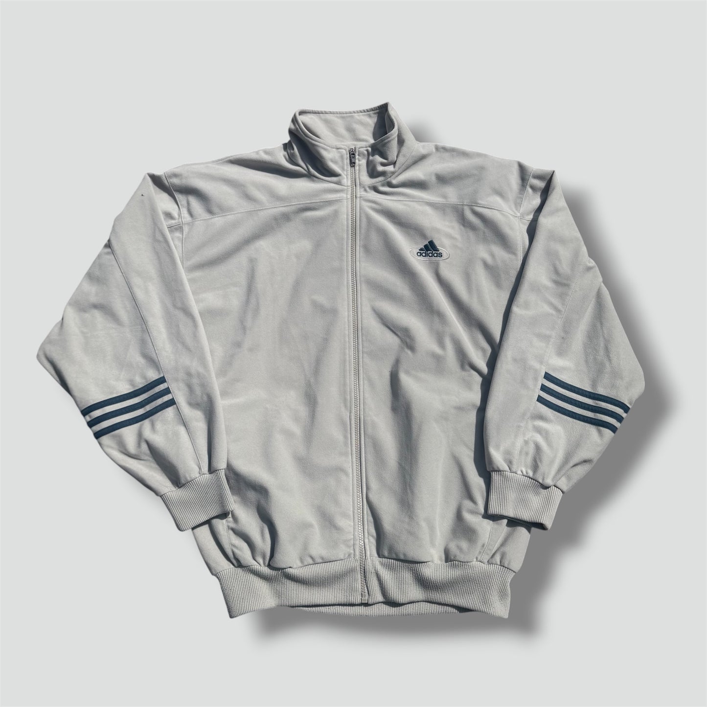Adidas 90s cream fleece track jacket