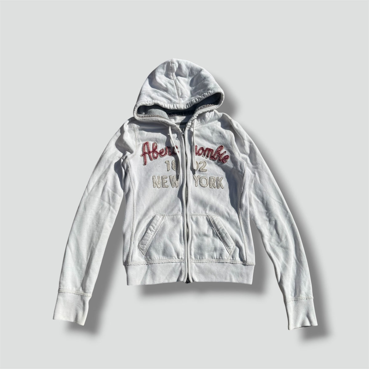 Abercrombie & Fitch grey Y2K zip hoodie