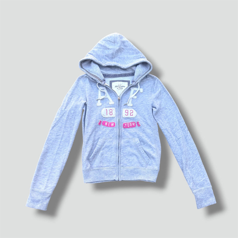Sourced limited accessories and clothes Abercrombie & Fitch Y2K grey zip-up hoodie – Secondhand Streetwear