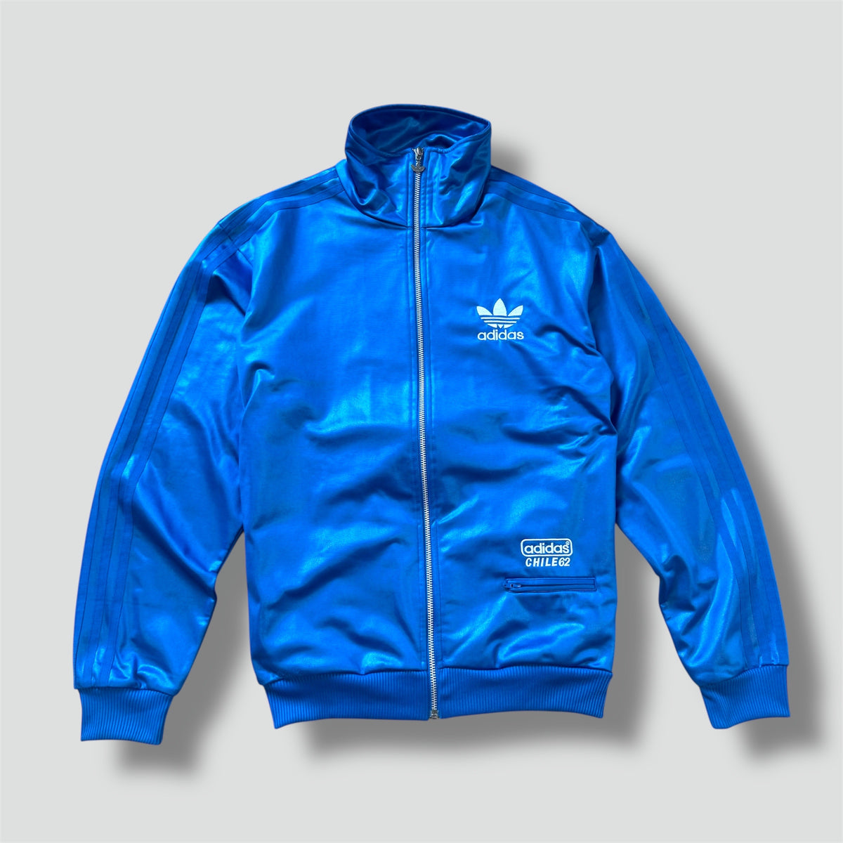 Adidas shiny blue Y2K track jacket
