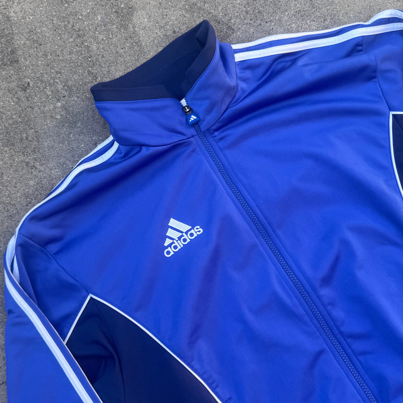 Detailansicht: Sourced limited accessories and clothes Adidas streetwear 00s blue track jacket – Logo, Nähte oder Material