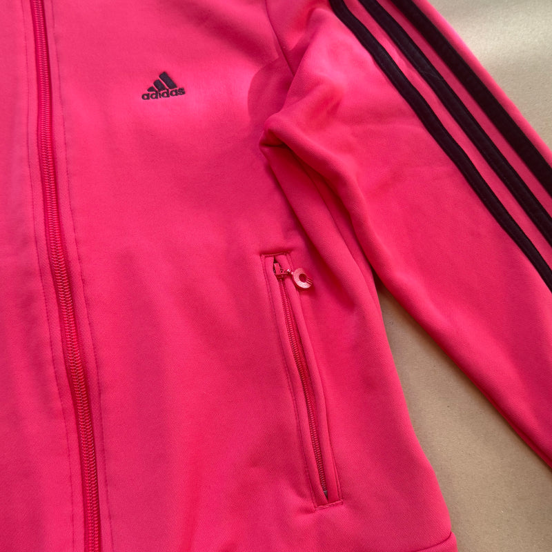 Detailansicht: Sourced limited accessories and clothes Adidas vintage pink track jacket – Logo, Nähte oder Material