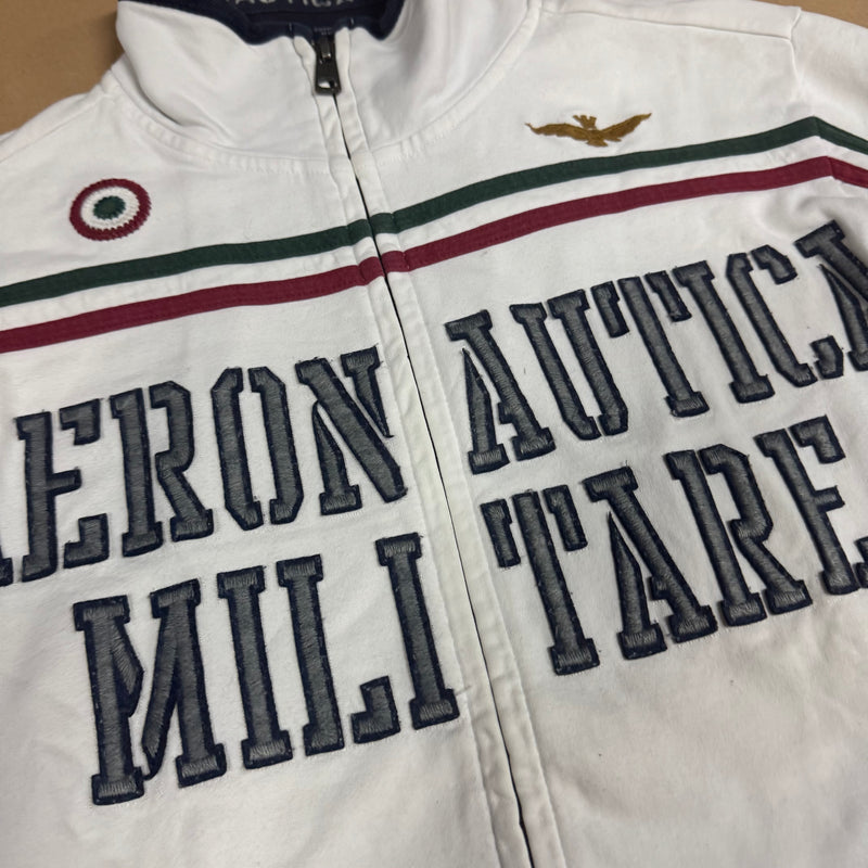 Detailansicht: Sourced limited accessories and clothes Aeronautica Militare Europe vintage zip-up jacket – Logo, Nähte oder Material