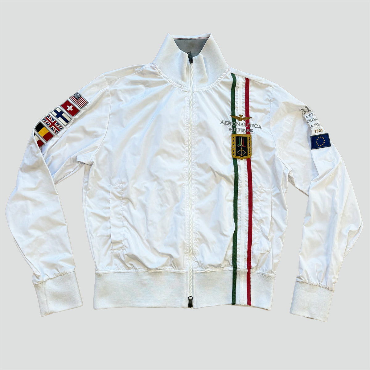 Aeronautica Militare white raincoat