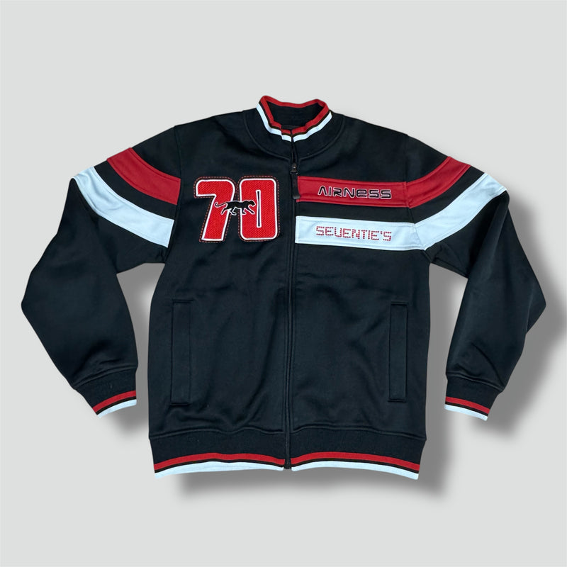 Sourced limited accessories and clothes Airness 70s seventies black track jacket – Secondhand Streetwear