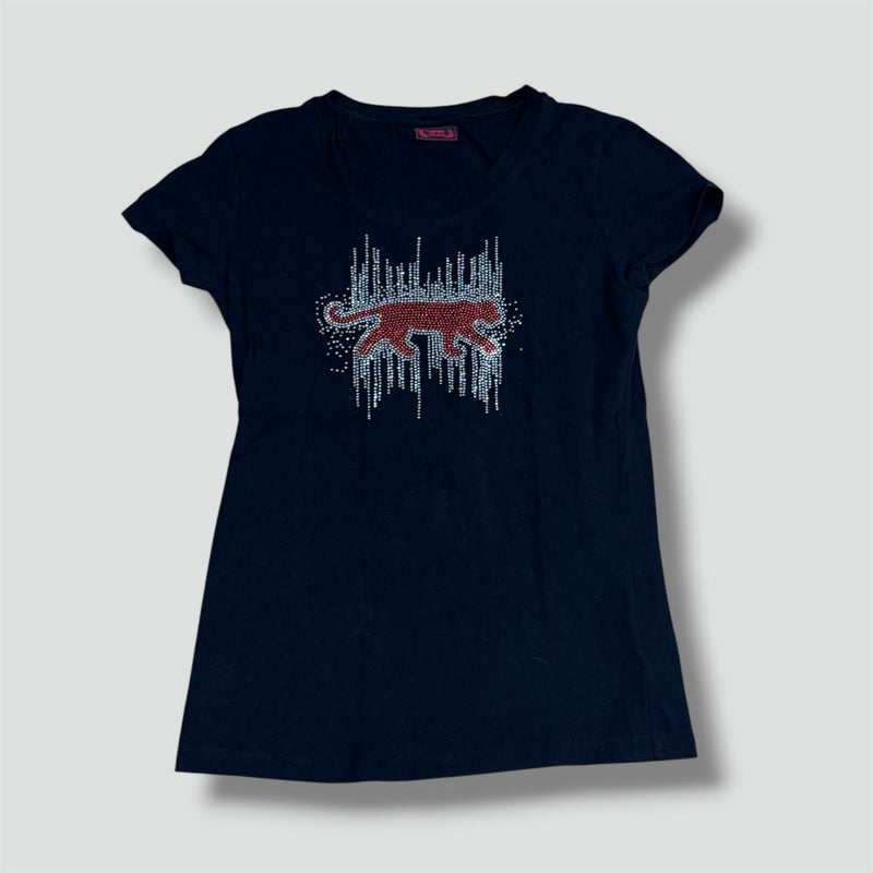 Sourced limited accessories and clothes Airness rhinestones Y2K black T-shirt – Secondhand Streetwear