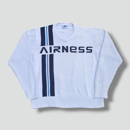 Airness streetwear 00s white knitted sweatshirt