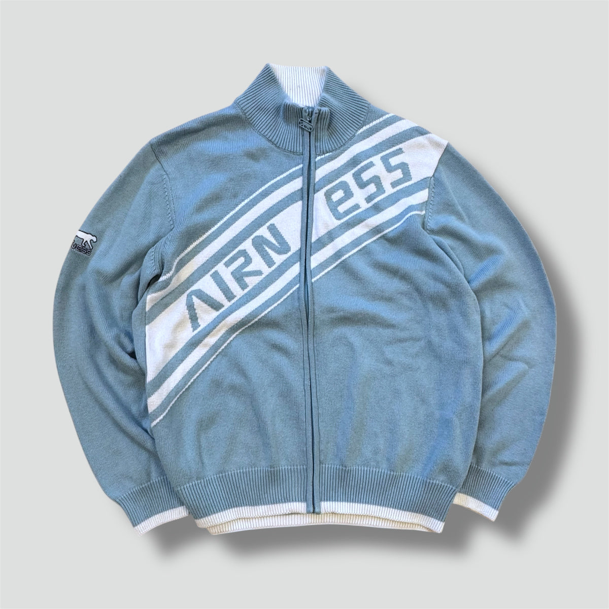 Airness streetwear sky blue knitted jacket