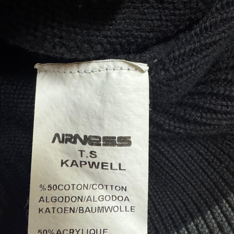 Detailansicht: Sourced limited accessories and clothes Airness vintage black knitted jacket – Logo, Nähte oder Material