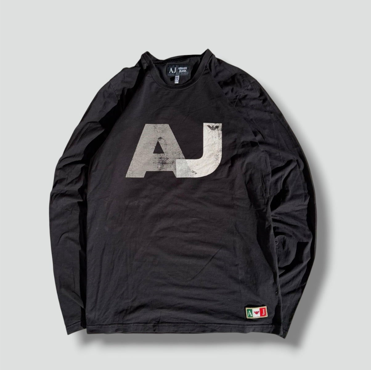 Armani Jeans vintage black graphic long sleeve T-shirt