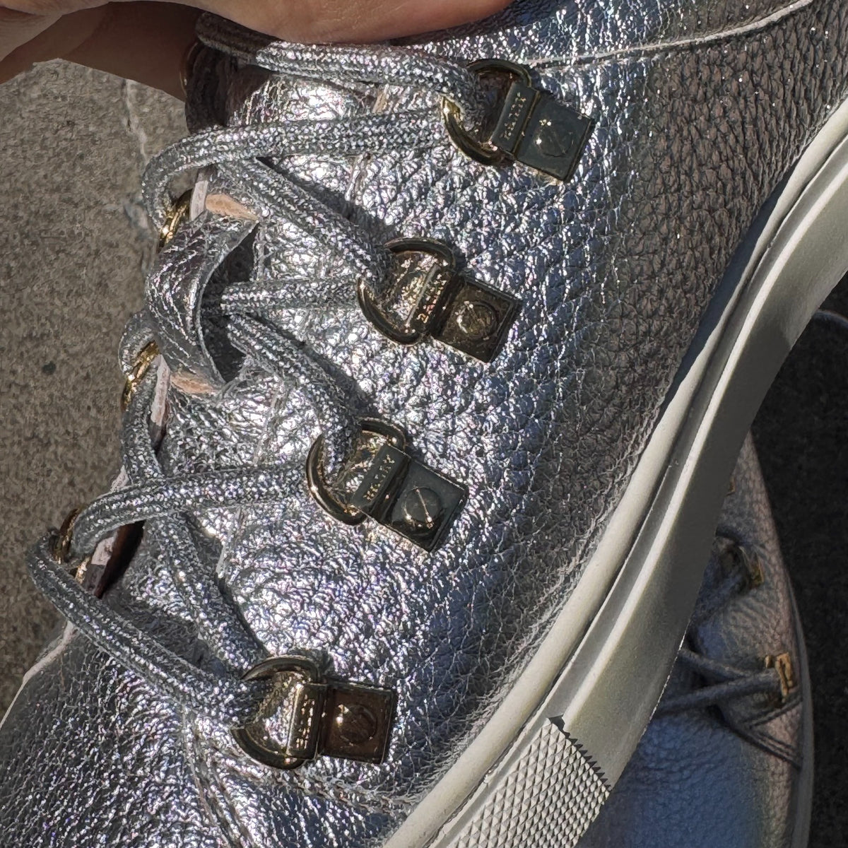 Bally Switzerland silver designer shoes – Close-up 6