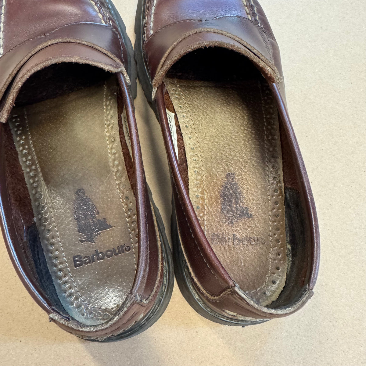 Barbour brown leather loafers/shoes – Close-up 3