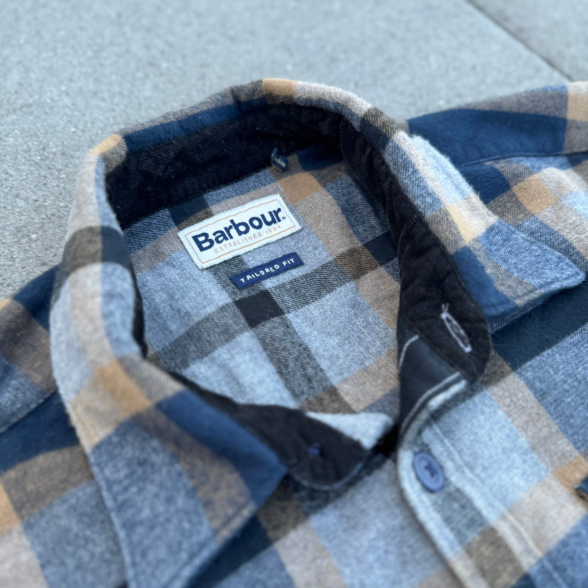 Barbour grey checkered light jacket – Close-up 1