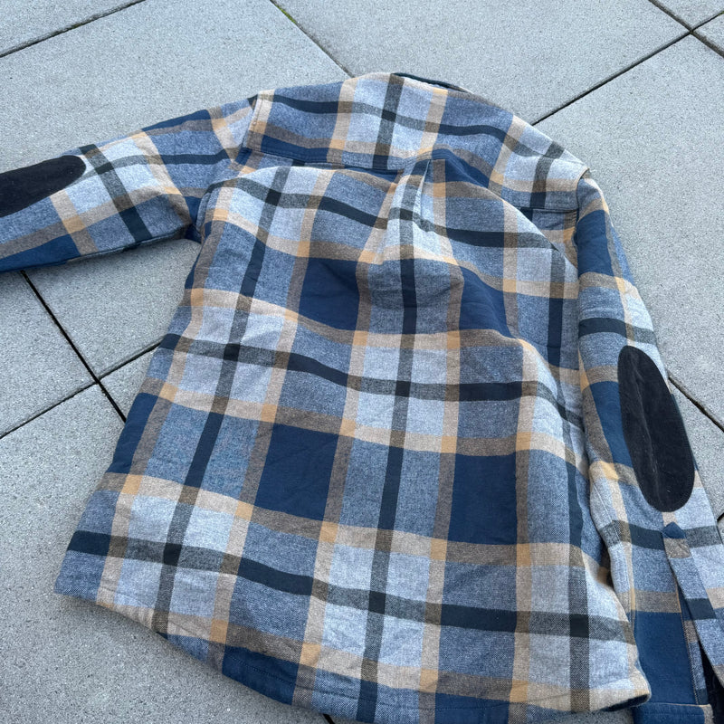 Detailansicht: Sourced limited accessories and clothes Barbour grey checkered light jacket – Logo, Nähte oder Material