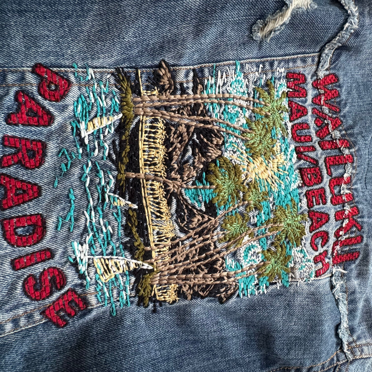 Blanco Jeans embroidered retro women’s denim jacket – Close-up 8