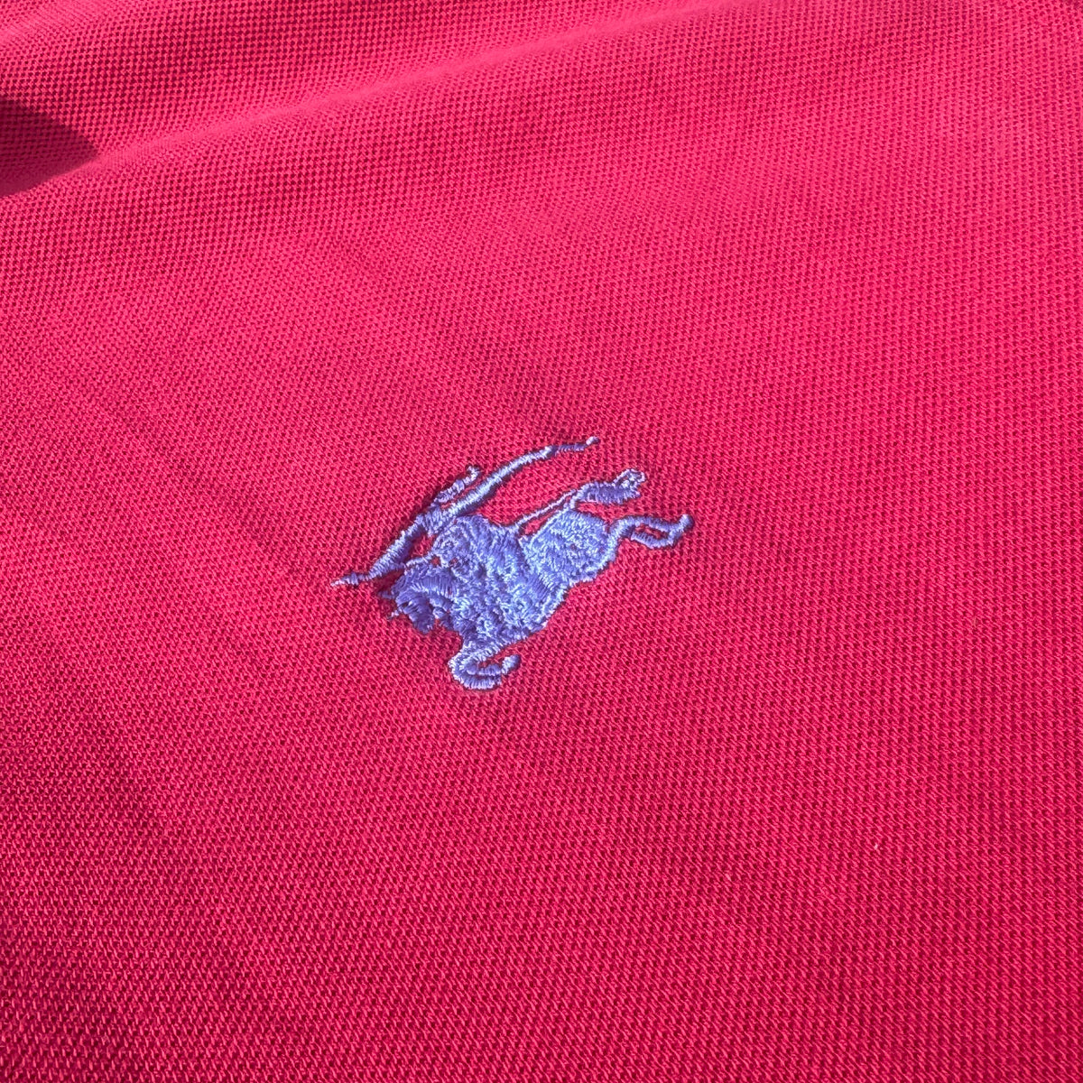 Burberry London blue logo vintage red poloshirt – Close-up 1