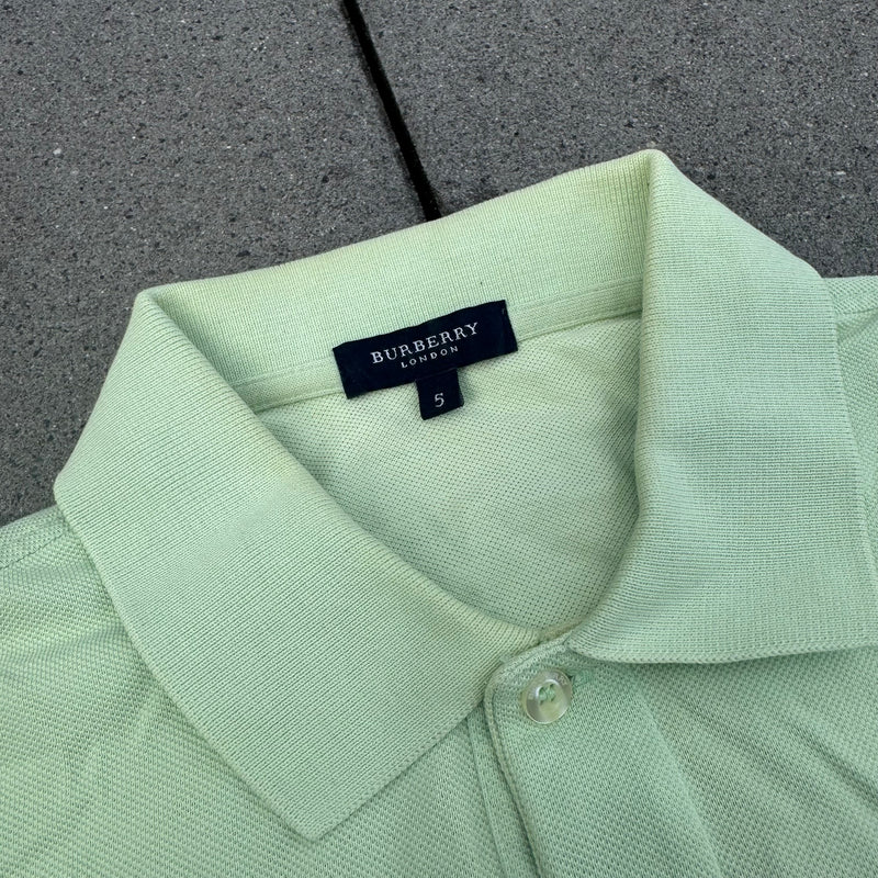 Detailansicht: Sourced limited accessories and clothes Burberry London mint-green poloshirt – Logo, Nähte oder Material