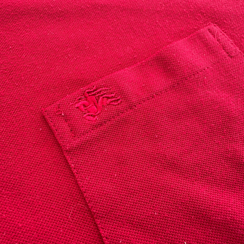 Detailansicht: Sourced limited accessories and clothes Burberry London red poloshirt – Logo, Nähte oder Material