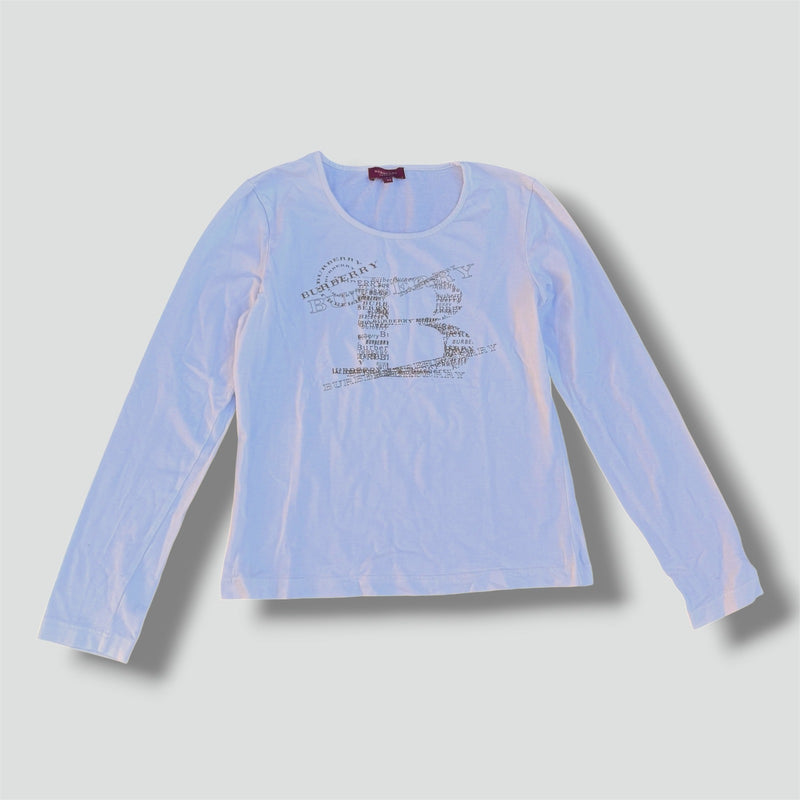 Sourced limited accessories and clothes Burberry London Y2K graphic white longsleeve – Secondhand Streetwear