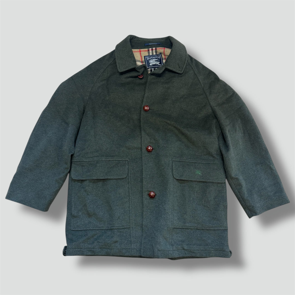 Burberry’s vintage green winter coat
