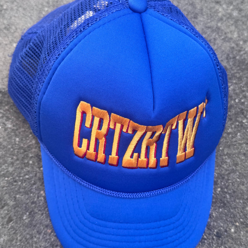 Detailansicht: Sourced limited accessories and clothes Corteiz CRTZRTW blue logo cap – Logo, Nähte oder Material