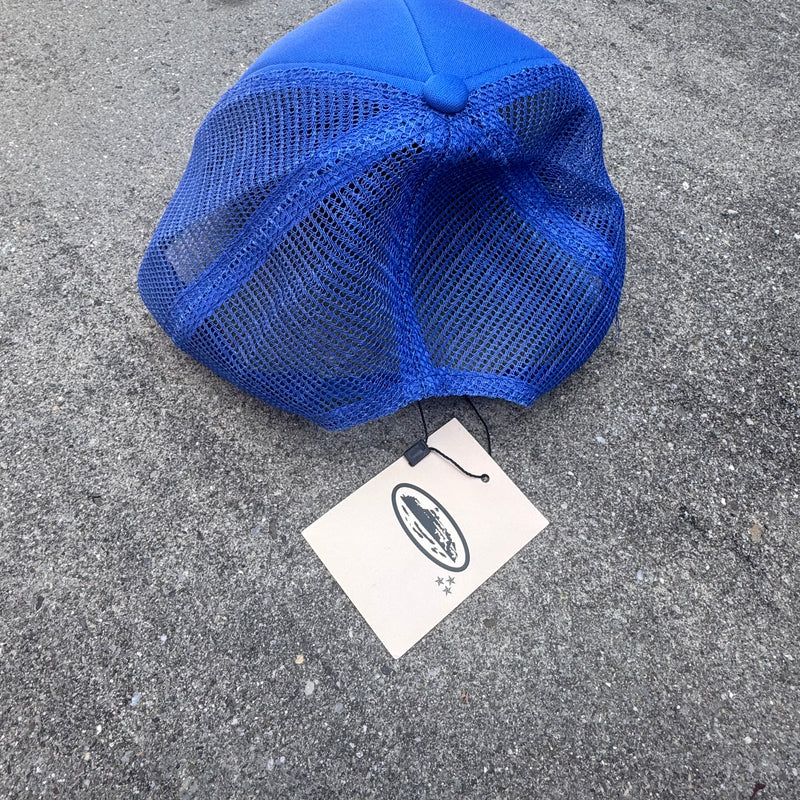 Detailansicht: Sourced limited accessories and clothes Corteiz CRTZRTW blue logo cap – Logo, Nähte oder Material