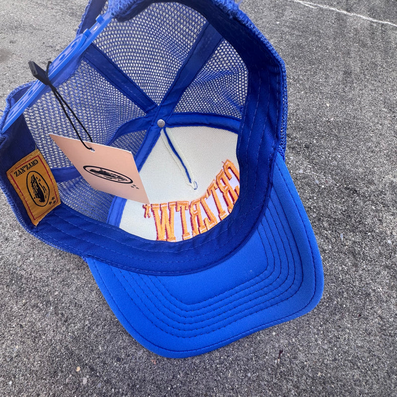 Detailansicht: Sourced limited accessories and clothes Corteiz CRTZRTW blue logo cap – Logo, Nähte oder Material