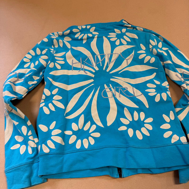 Detailansicht: Sourced limited accessories and clothes Custo Barcelona “Happy Girl” vintage zipped hoodie – Logo, Nähte oder Material