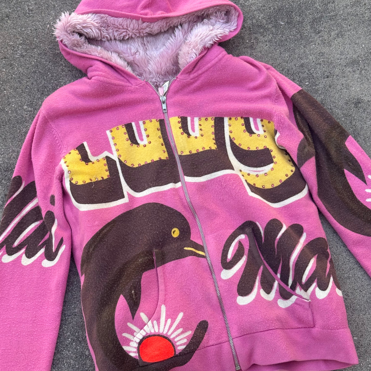 Custo Barcelona Luuy Dolphin Y2K zip-up hoodie – Close-up 1