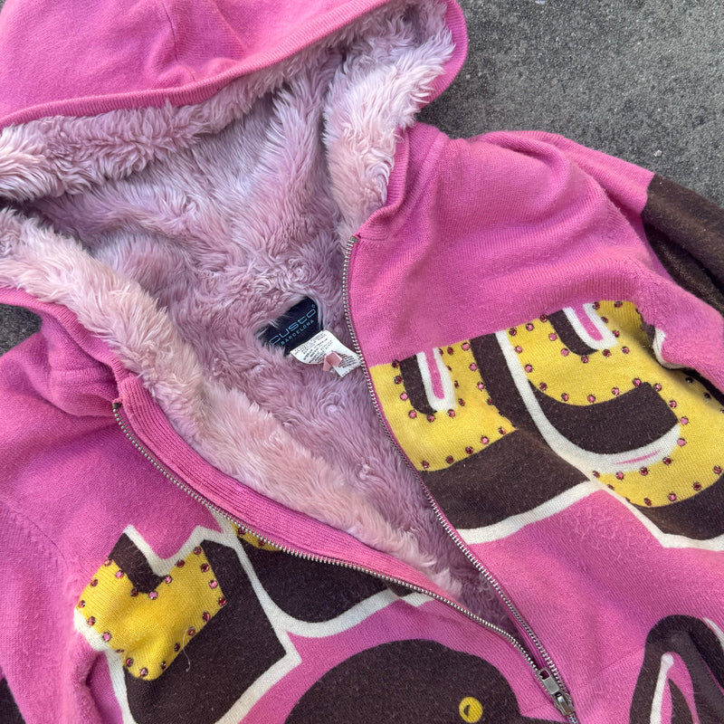 Detailansicht: Sourced limited accessories and clothes Custo Barcelona Luuy Dolphin Y2K zip-up hoodie – Logo, Nähte oder Material