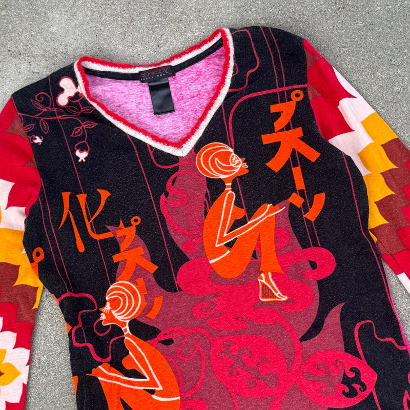 Detailansicht: Sourced limited accessories and clothes Custo Barcelona vintage Africa longsleeve – Logo, Nähte oder Material