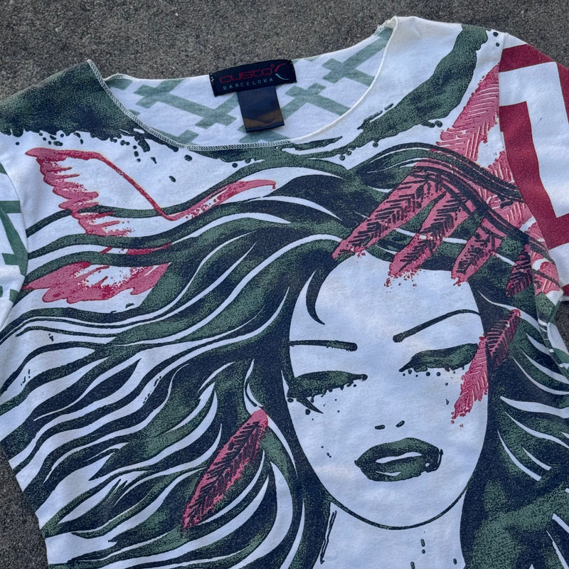 Detailansicht: Sourced limited accessories and clothes Custo Barcelona Y2K summer women's T-shirt – Logo, Nähte oder Material