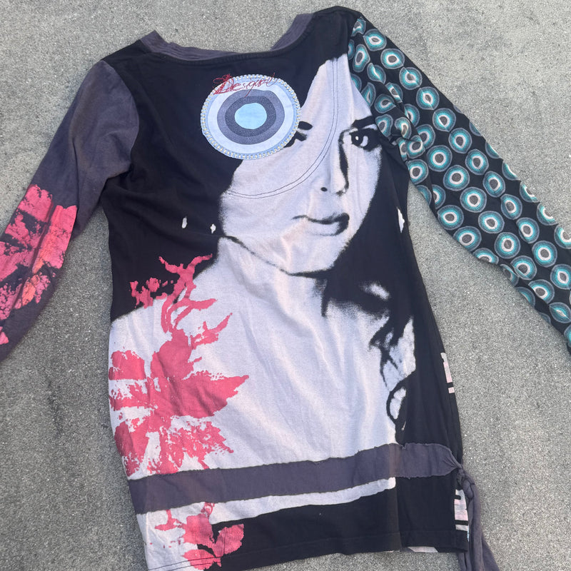 Detailansicht: Sourced limited accessories and clothes Desigual vintage graphic loose long sleeve – Logo, Nähte oder Material