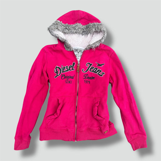 Diesel Jeans Y2K vintage pink zip-up hoodie