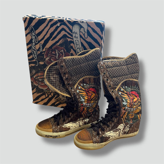 Ed Hardy glitter vintage shoes
