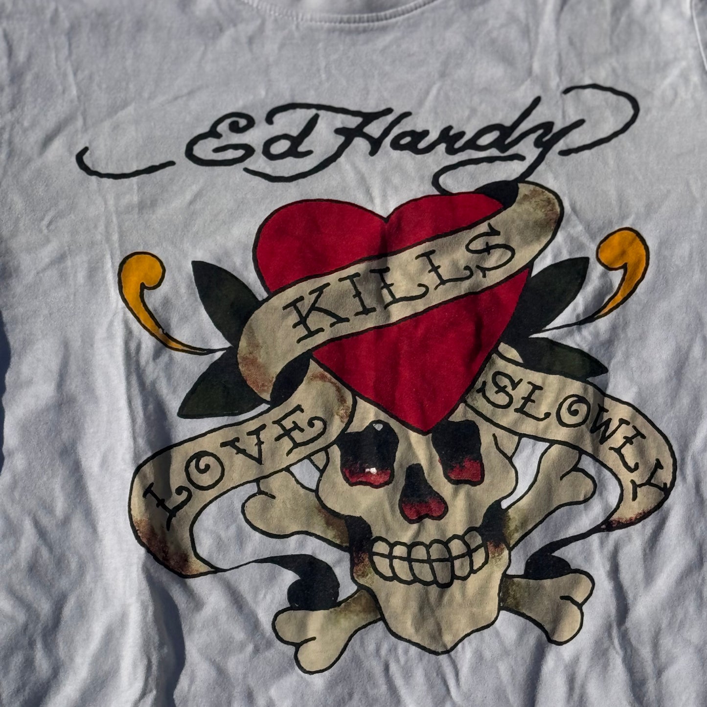 Ed Hardy graphic "Love Kills Slowly" T-shirt – Close-up 1