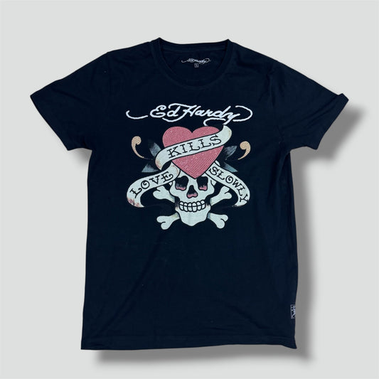 Ed Hardy vintage rhinestones black T-shirt