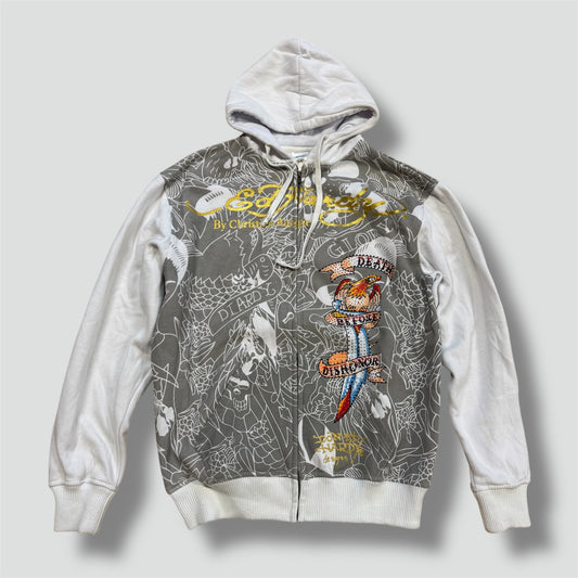 Ed Hardy y2k “death before dishonor” zip hoodie