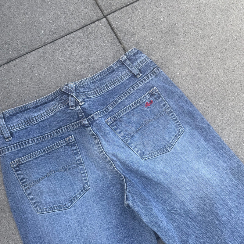 Detailansicht: Sourced limited accessories and clothes Esprit wide leg y2k retro denim jeans – Logo, Nähte oder Material