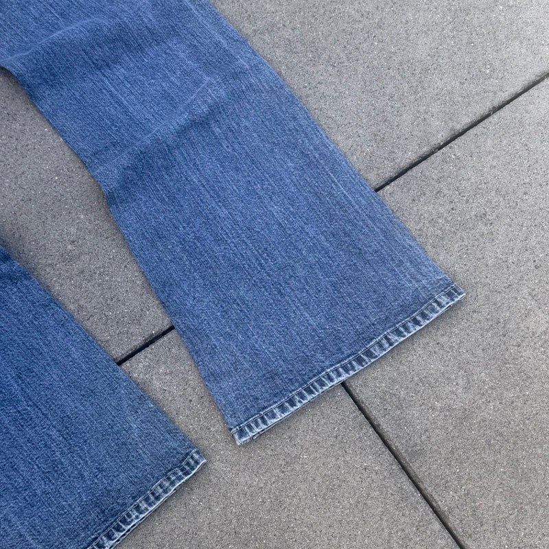 Detailansicht: Sourced limited accessories and clothes Esprit wide leg y2k retro denim jeans – Logo, Nähte oder Material