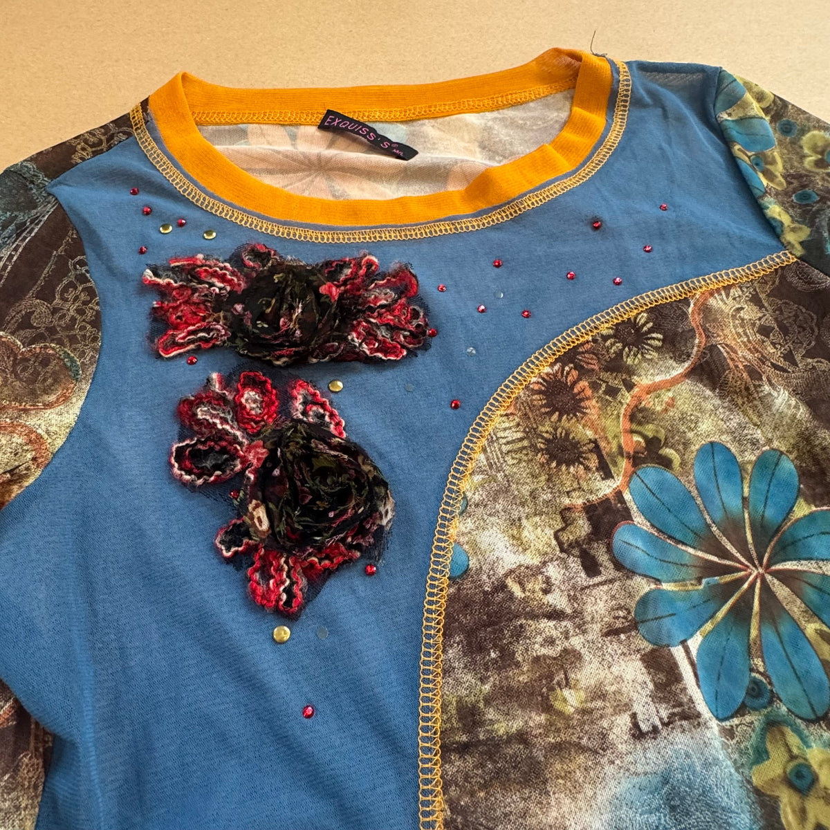 Exquiss vintage floral longsleeve 90s – Close-up 1