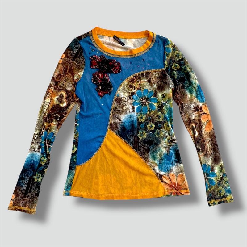 Sourced limited accessories and clothes Exquiss vintage floral longsleeve 90s – Secondhand Streetwear