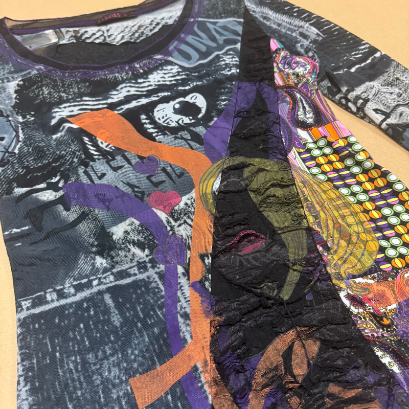 Detailansicht: Sourced limited accessories and clothes Exquiss y2k vintage longsleeve – Logo, Nähte oder Material