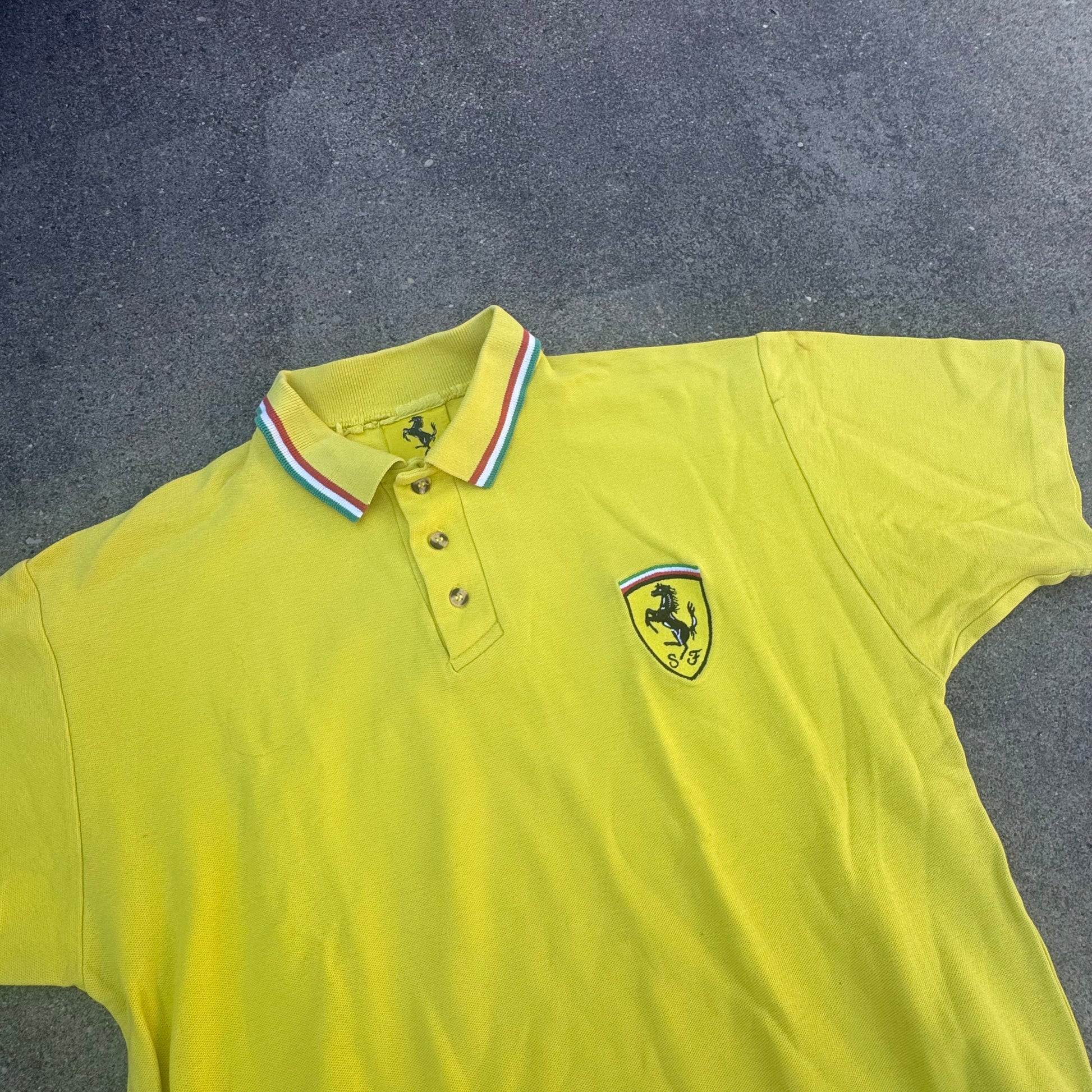 Ferrari streetwear 00s yellow polo shirt – Close-up 1
