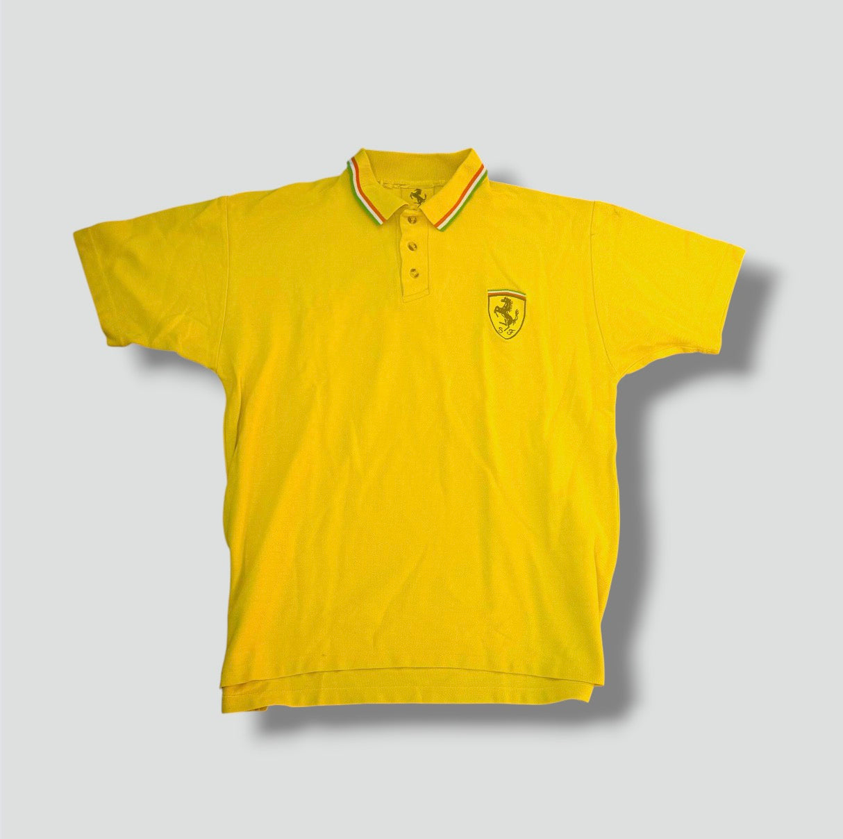 Ferrari streetwear 00s yellow polo shirt
