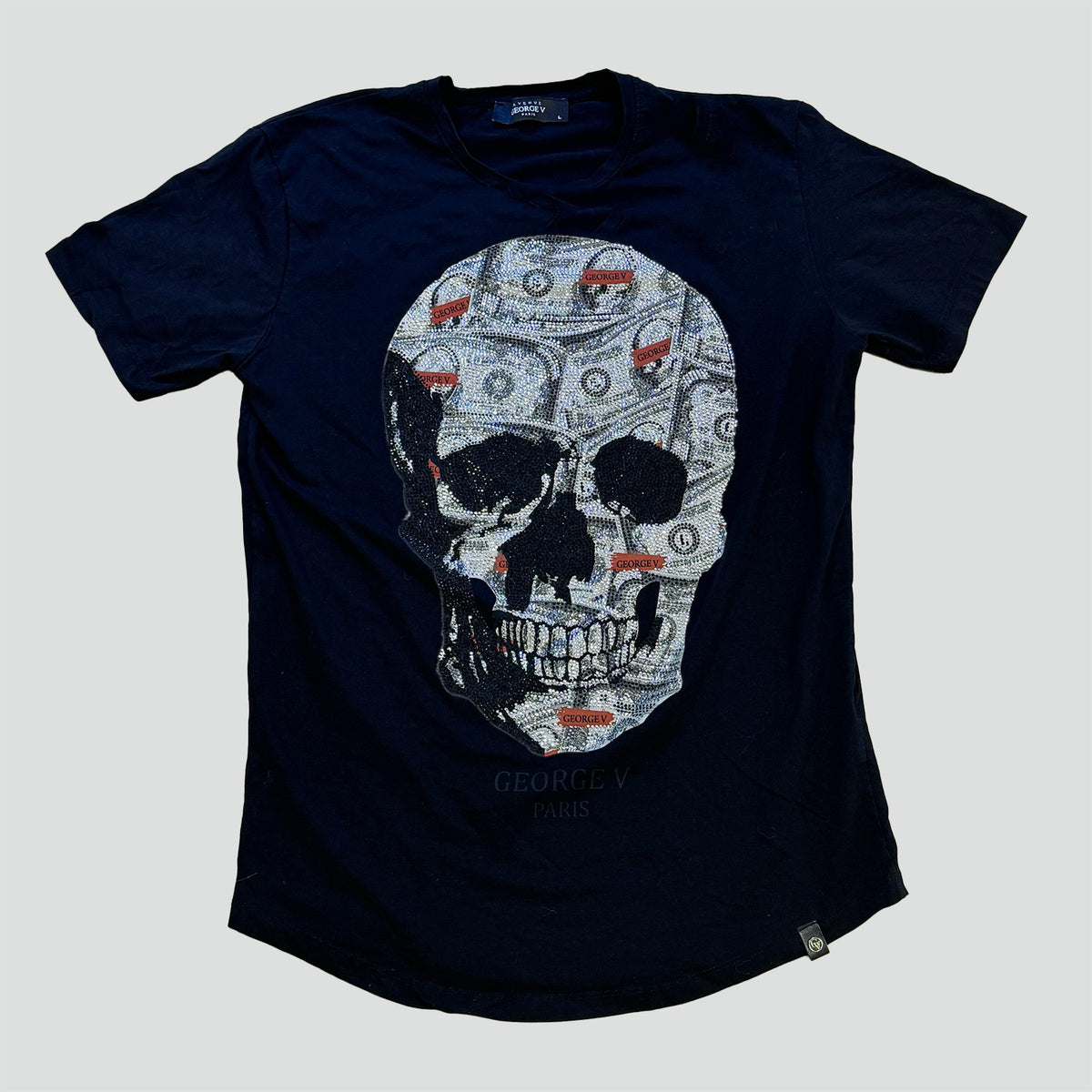 George V Paris skull rhinestones t-shirt