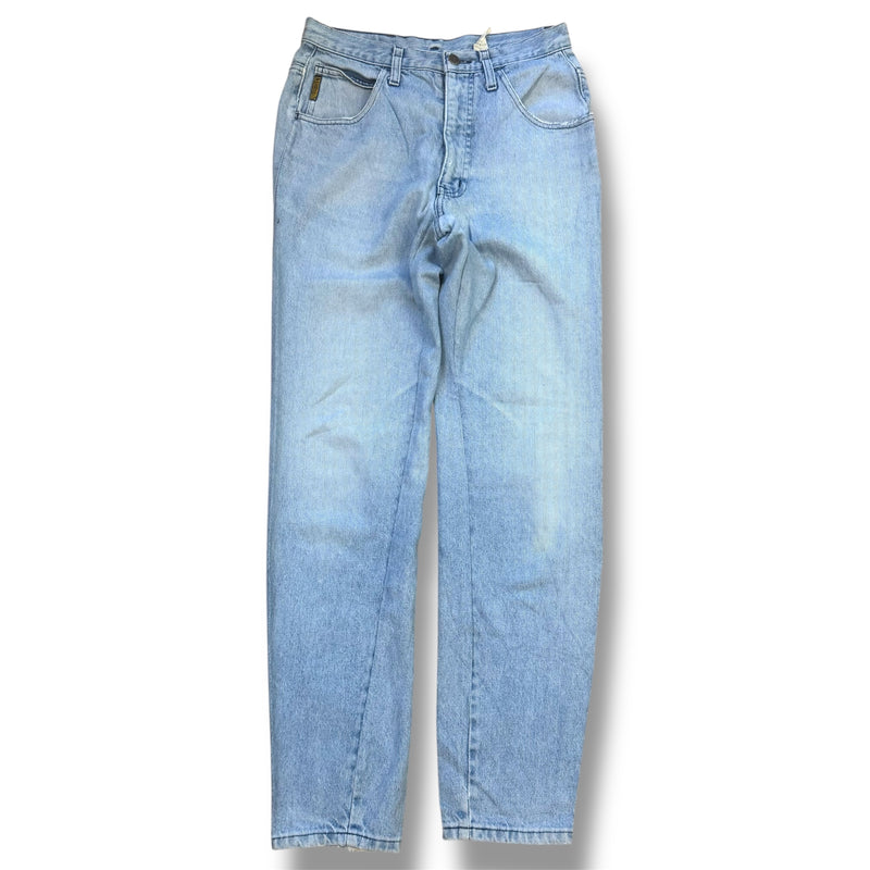 Detailansicht: Sourced limited accessories and clothes Giorgio Armani skyblue vintage jeans – Logo, Nähte oder Material