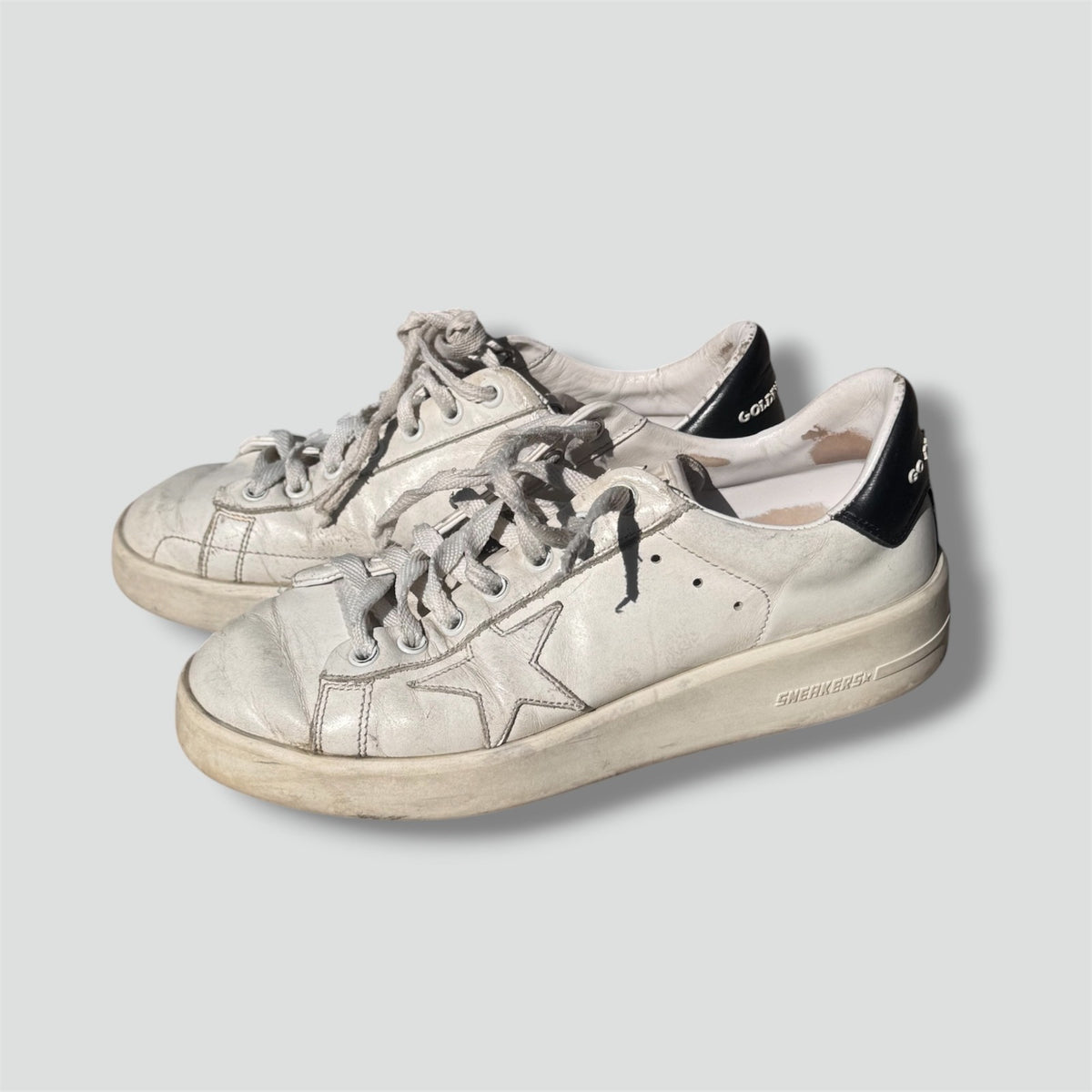 Golden Goose pure white sneakers